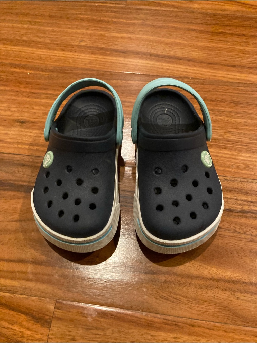 Crocs Kids Crocband II Clog  Unisex Size C-8/9 Navy Blue with Ice Blue Band